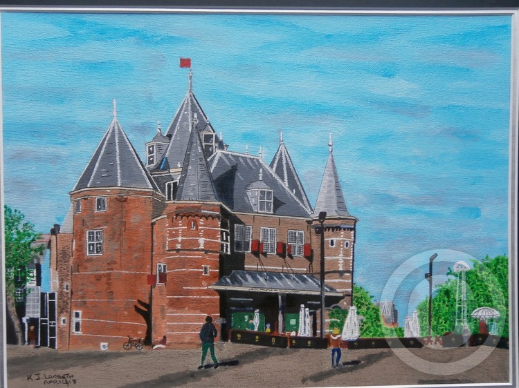 Medieval Hall and square in Amsterdam, Holland