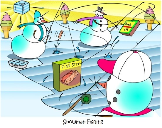 Snowmen Fishing
