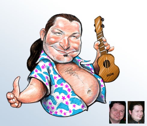 Hawaiian Dude Caricature