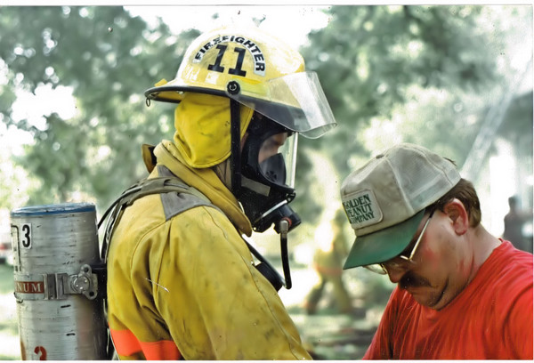 Vol. Firefighter at work
