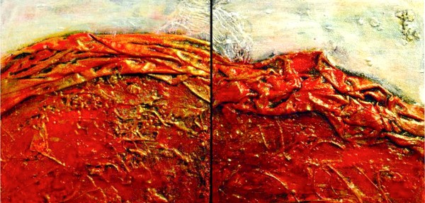 Red Mountain, Morning Mist (Diptych)