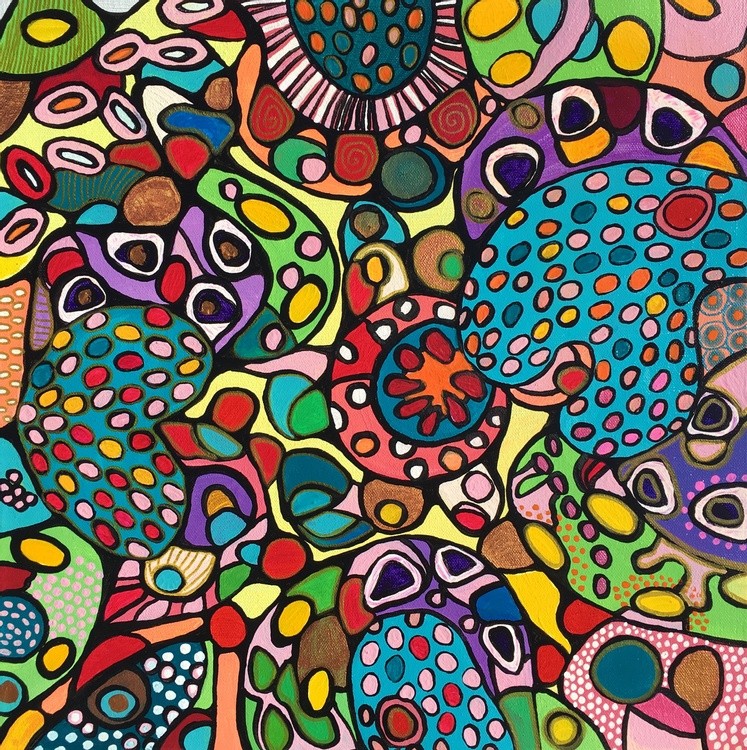 (available) POPUP 40*40*3.5cm. 2021. acrylic on stretched canvas