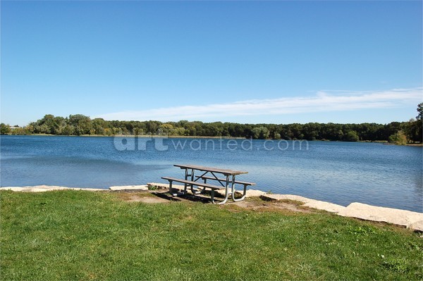 Picnic Table at Wampum Lake Photo