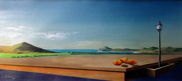 Paysage surrealiste avec figue de barbarie
