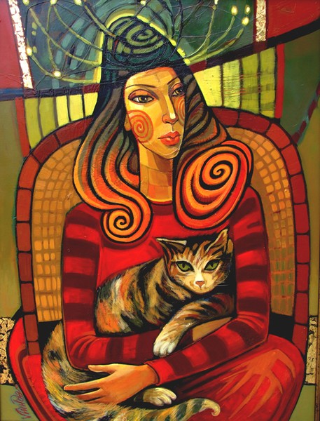 Maria with cat