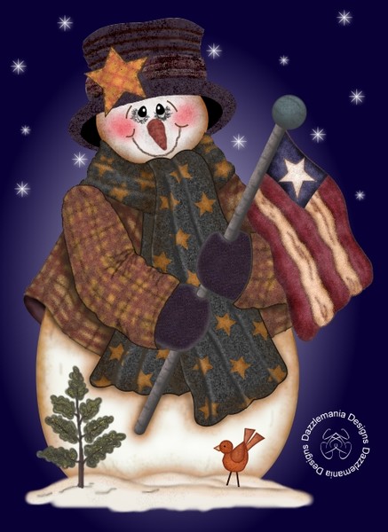 Patriotic Snowman