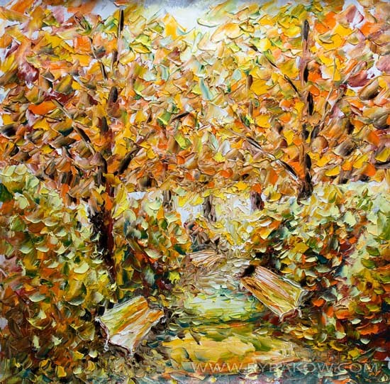 Autumn landscape. Autumn painting: Beginning of au