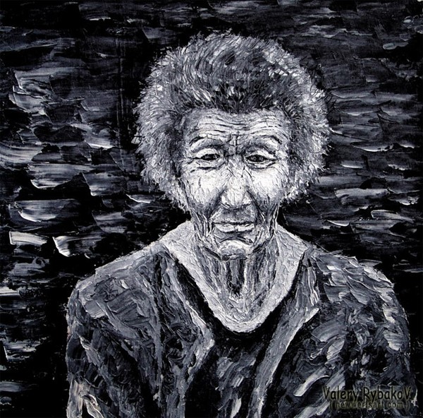 old mama - RUSSIAN Art IMPRESSIONIST OIL PAINTING