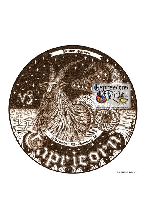 ExpoLight-Graphic-Arts-Zodiac-1993-0010-Capricorn (Pen-&-Ink-Sepia-SP)