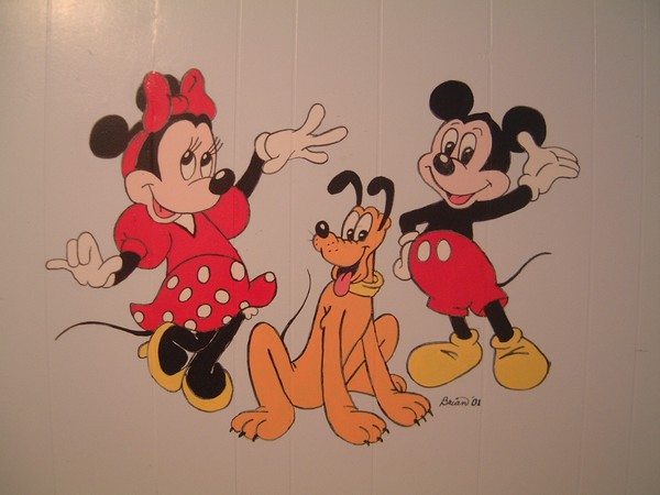 Minnie Pluto Mickey Mural