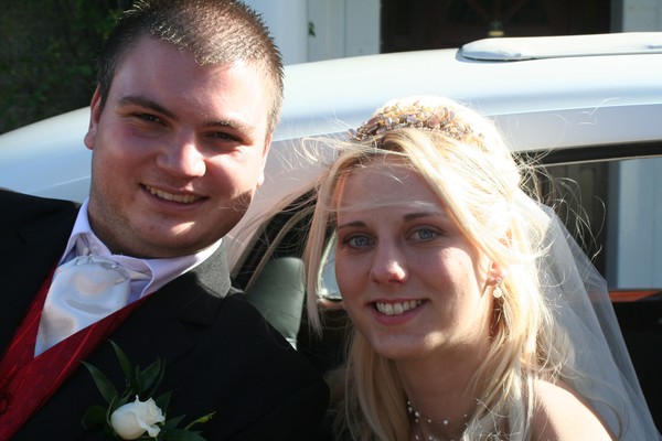 Next to the wedding car