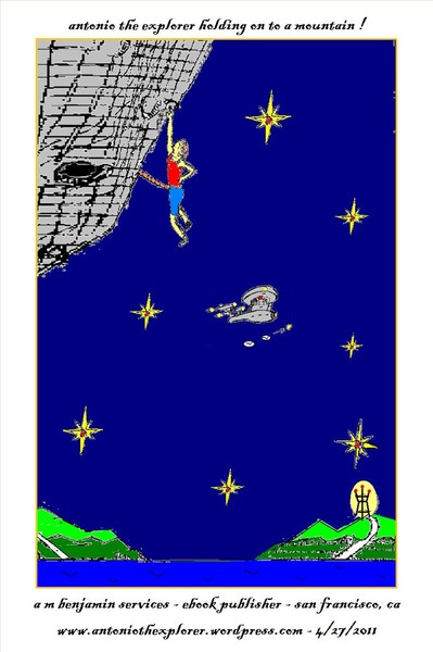 hanging from a cliff