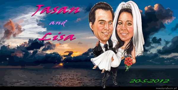 caricature wedding