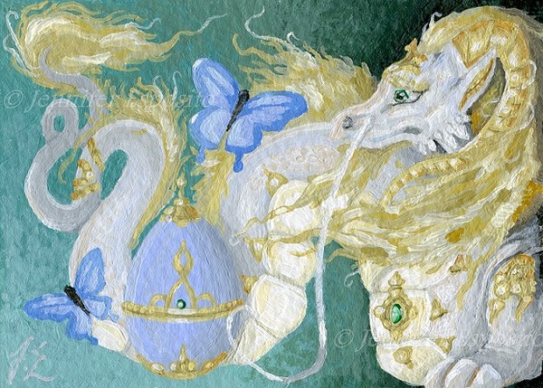 ACEO Golden Easter Dragon