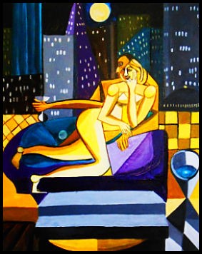 Sonia Bathing Under City Lights