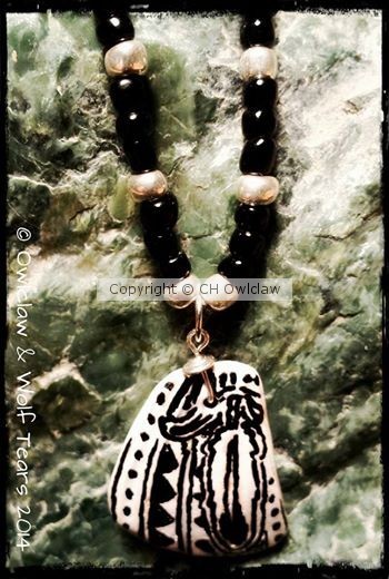 Native American Hand Panted Seashell Necklace