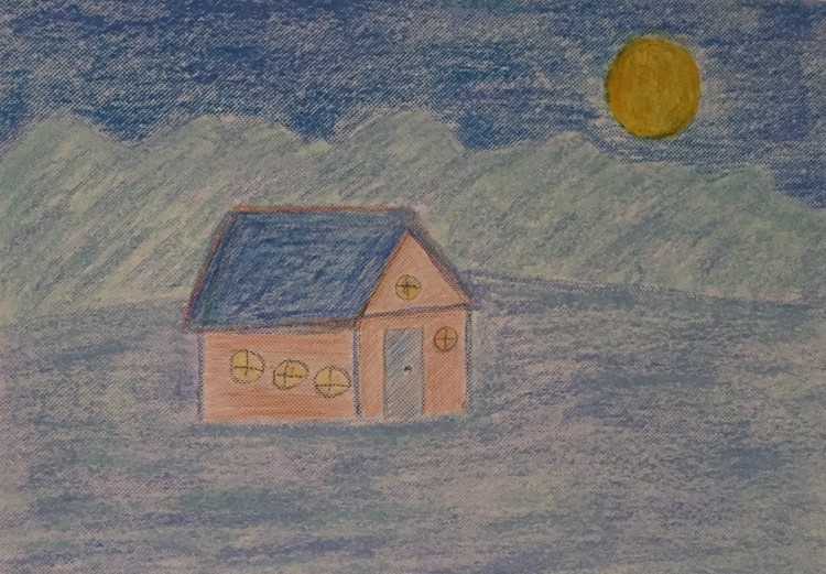 Moon over the house
