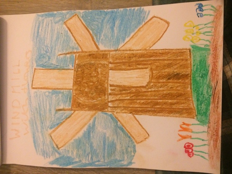 Windmill With Flowers