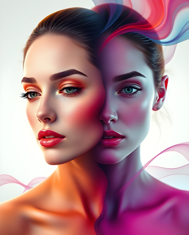 Duality in Colorful Portrait