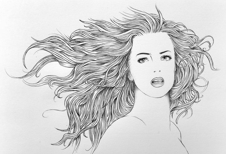 Britney biro sketch *hair