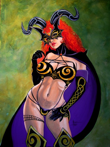 Tarot Queen of the Black Rose Original Art 