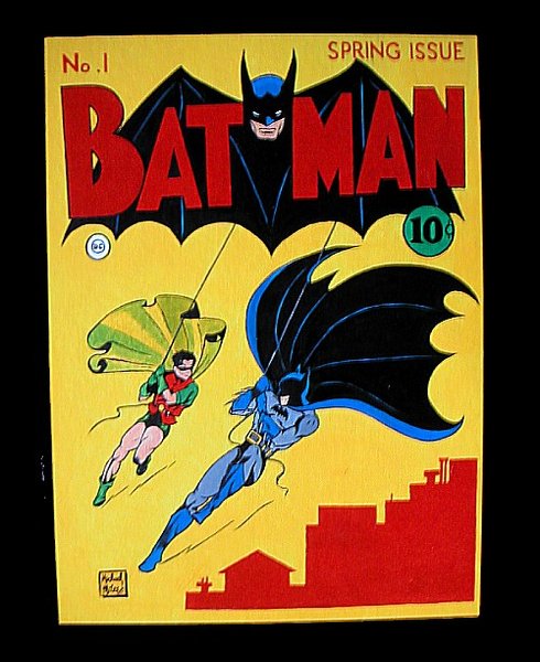 BATMAN Cover in oil 1st addition 1939
