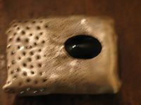 Sterling silver & onyx cabochon belt buckle