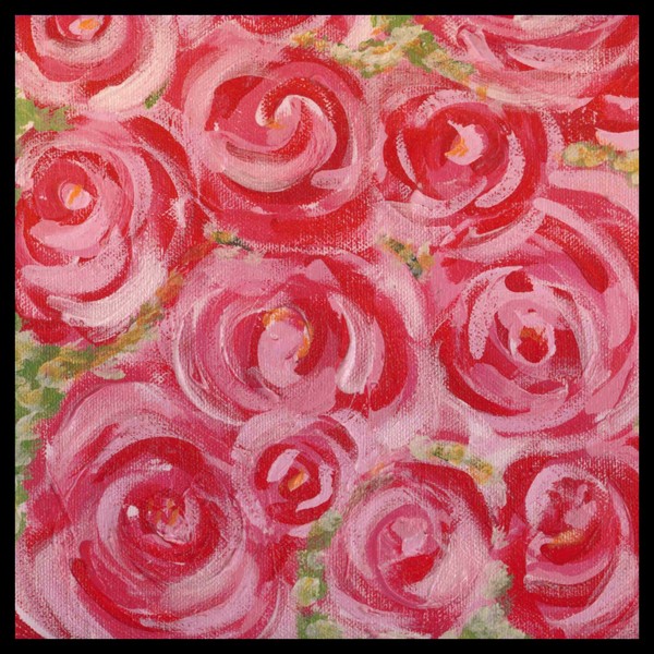 Pink Ribbon Rose Painting