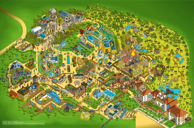 Chessington World of Adventures Theme Park Map
