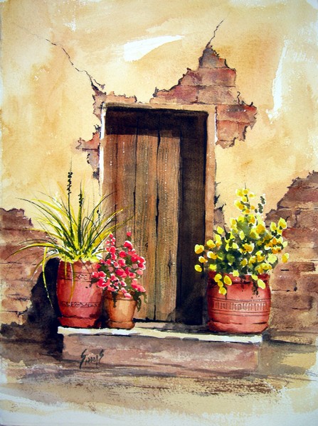 Door With Pots