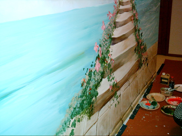 day 3- mural in progress-- view from left