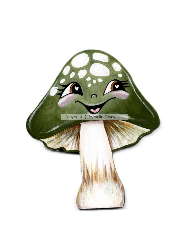 Green Happy Mushroom 