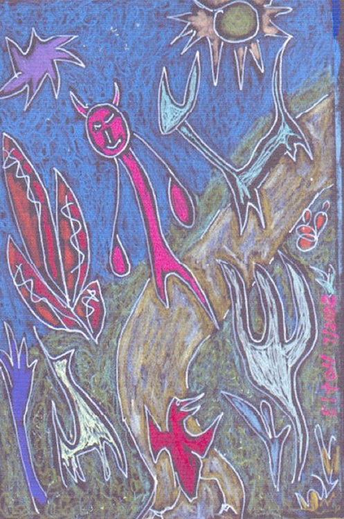 the ART BOOK-- UP POPPED THE DEVIL...(c) 2002.Elton Houck--from ELTON'S ART TIME VAULT.............