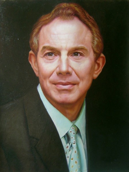 UK president Blair -oil painting on canvas