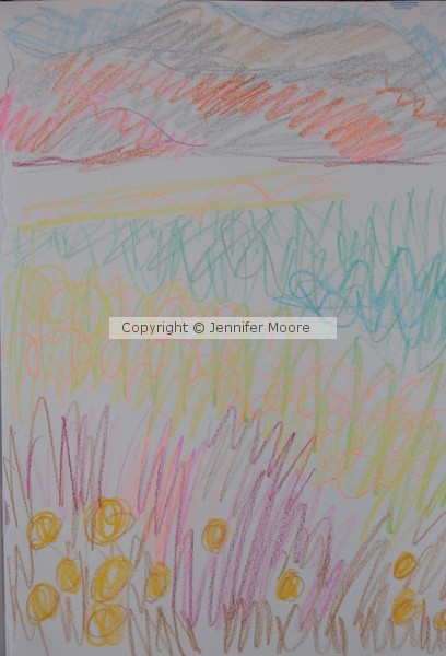 wildflowers landscape, original