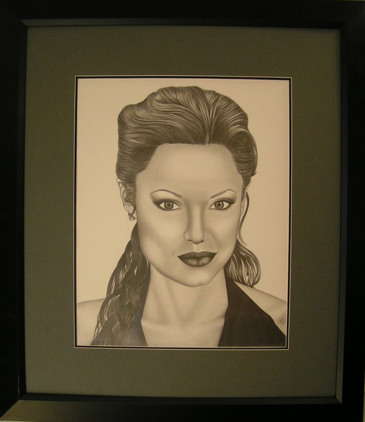 ANGELINA JOLIE 35X40 MUSEUM MOUNTED
