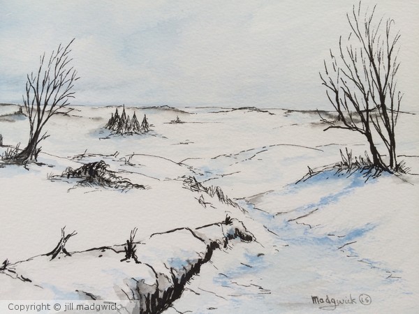 Snow across the plain