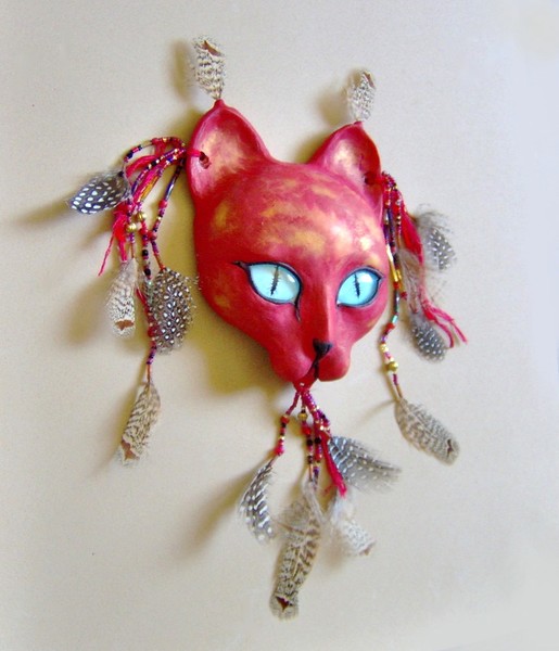 Spirit Cat Face Sculpture