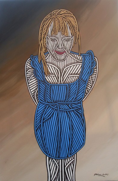Nude In A Blue Dress