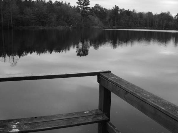 by the lake while visiting family