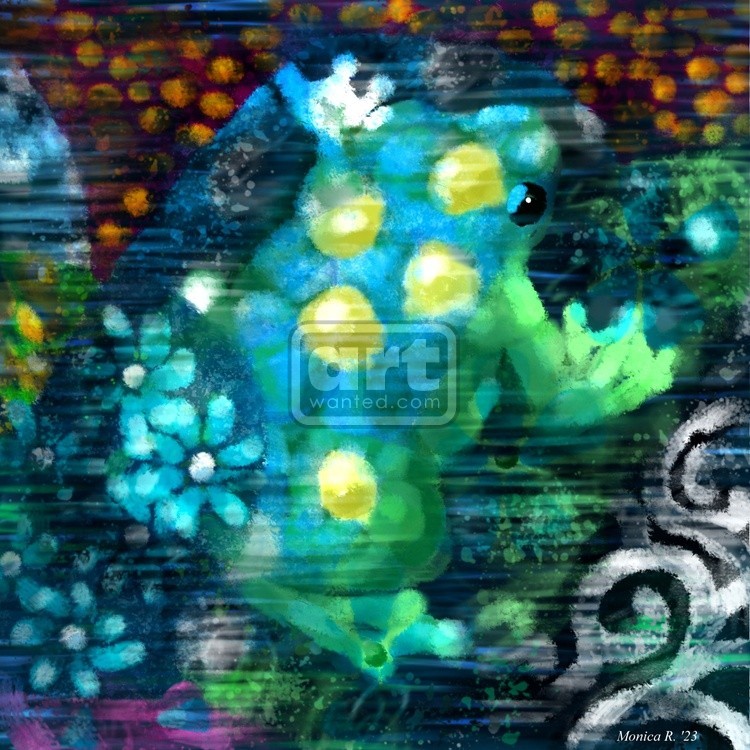 Abstract Whimsical Frog