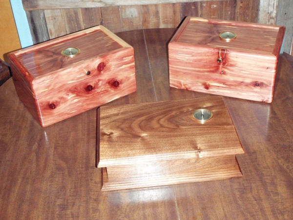 1 black walnut & 2 cedar, humidors