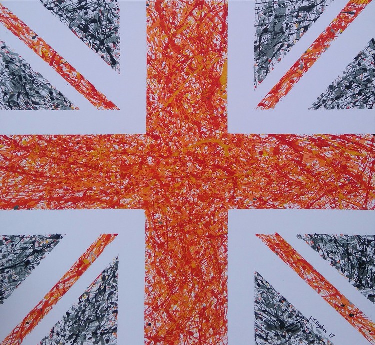 Union Splat in Orange and Greys