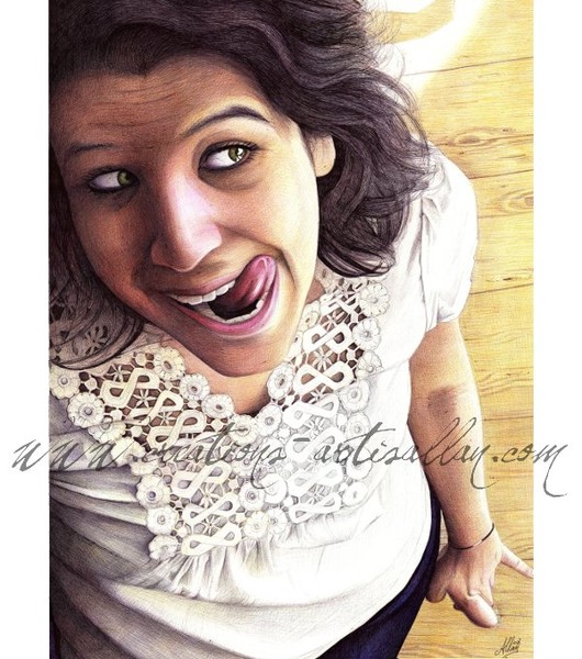 Ballpoint pen Portrait - delicious