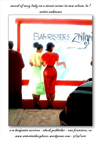 lady in red wall mural, new orlean, la