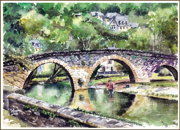 The old bridge of Belcastel (France)