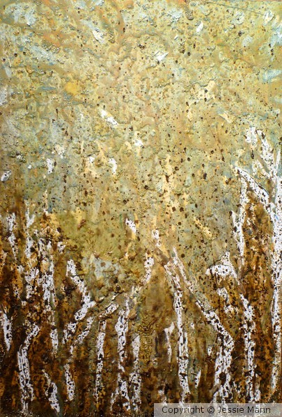 disappearing trees oil on panel 12x16 2011