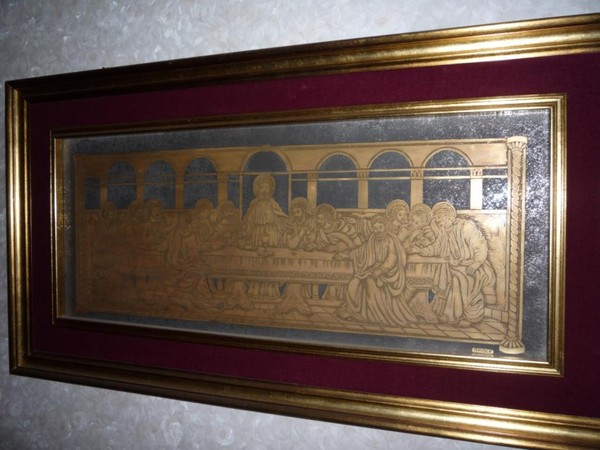 THE LAST SUPPER picture by BRUBER Bruno glass gold