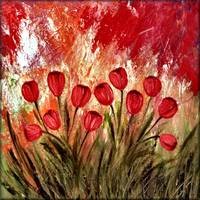 Boastful Garden Contemporary Abstract Tulips