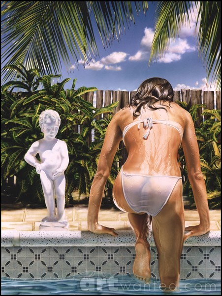 Girl leaving Pool